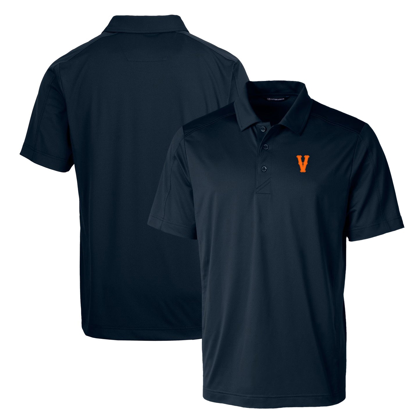 Cutter & Buck Navy Virginia Cavaliers Vintage Primary Team Logo Prospect Textured Stretch Polo