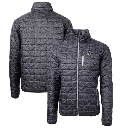 Cutter & Buck Black Michigan State Spartans Primary Team Logo Rainier PrimaLoft Eco Insulated Printed Full-Zip Puffer Jacket