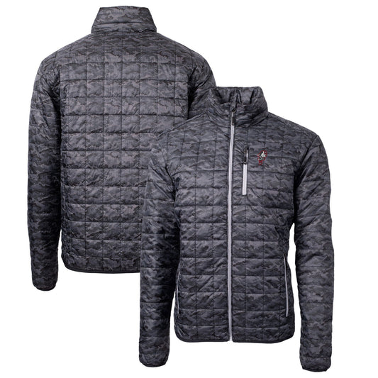 Cutter & Buck Black Ohio State Buckeyes Primary Team Logo Rainier PrimaLoft Eco Insulated Printed Full-Zip Puffer Jacket