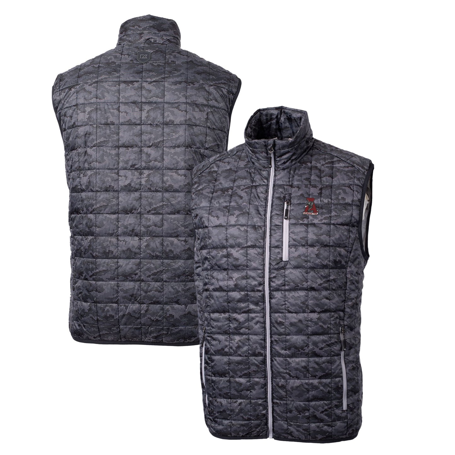 Cutter & Buck Black Alabama Crimson Tide Primary Team Logo Rainier PrimaLoft Eco Insulated Printed Full-Zip Puffer Jacket