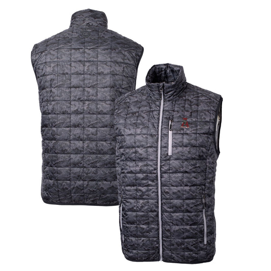 Cutter & Buck Black Alabama Crimson Tide Primary Team Logo Rainier PrimaLoft Eco Insulated Printed Full-Zip Puffer Jacket