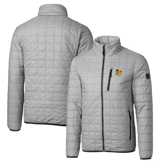 Cutter & Buck Gray Baylor Bears Primary Team Logo Rainier PrimaLoft Eco Insulated Full-Zip Puffer Jacket