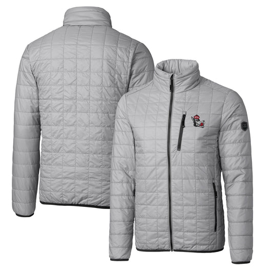 Cutter & Buck Gray NC State Wolfpack Primary Team Logo Rainier PrimaLoft Eco Insulated Full-Zip Puffer Jacket