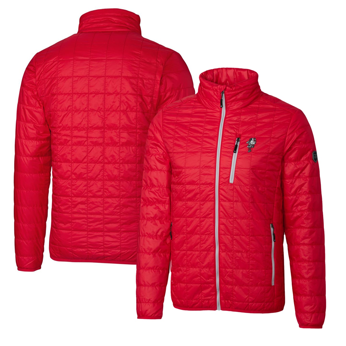 Cutter & Buck Scarlet Ohio State Buckeyes Primary Team Logo Rainier PrimaLoft Eco Insulated Full-Zip Puffer Jacket