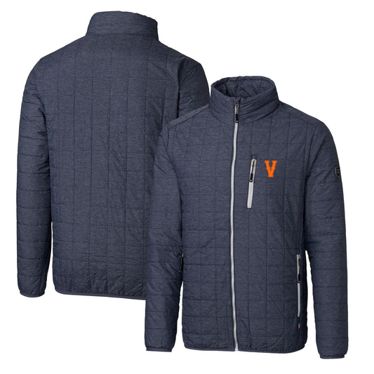 Cutter & Buck Heather Navy Virginia Cavaliers Vintage Primary Team Logo Rainier PrimaLoft Eco Insulated Full-Zip Puffer Jacket