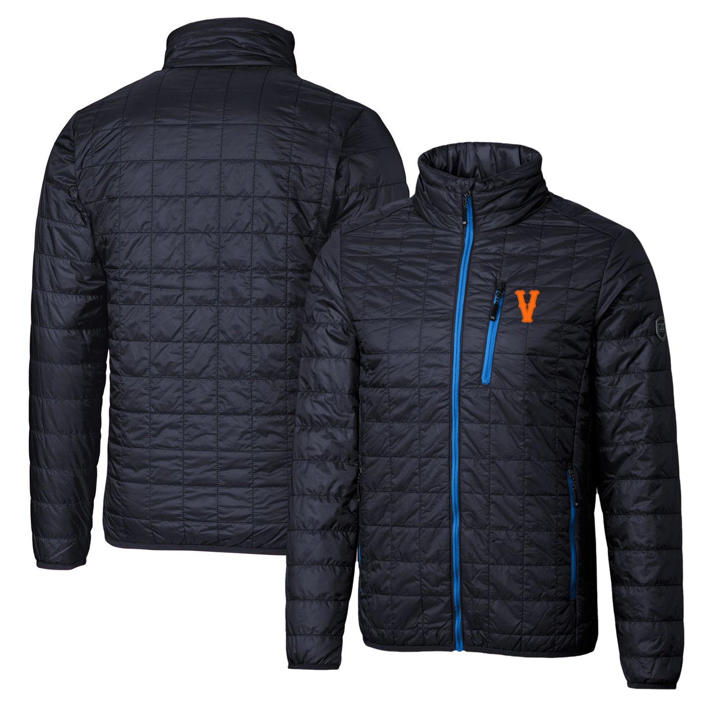 Cutter & Buck Navy Virginia Cavaliers Vintage Primary Team Logo Rainier PrimaLoft Eco Insulated Full-Zip Puffer Jacket