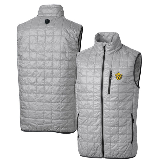 Cutter & Buck Gray Missouri Tigers Primary Team Logo Rainier PrimaLoft Eco Insulated Full-Zip Puffer Vest
