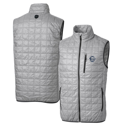 Cutter & Buck Gray Penn State Nittany Lions Primary Team Logo Rainier PrimaLoft Eco Insulated Full-Zip Puffer Vest