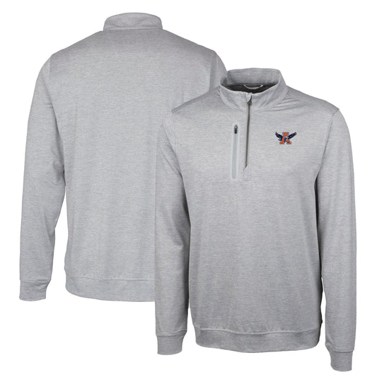 Men's Cutter & Buck Gray Auburn Tigers Heathered Vault Stealth Quarter-Zip Pullover Top