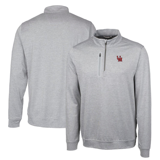 Men's Cutter & Buck Gray Ole Miss Rebels Heathered Vault Stealth Quarter-Zip Pullover Top