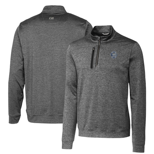Men's Cutter & Buck Steel Penn State Nittany Lions Heathered Vault Stealth Quarter-Zip Pullover Top