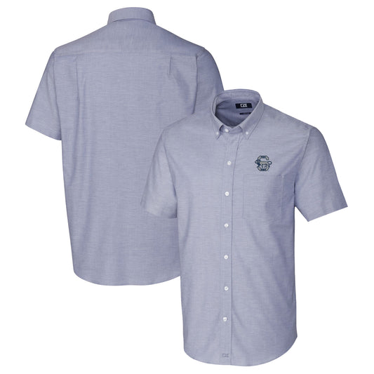 Men's Cutter & Buck Light Blue Penn State Nittany Lions Vault Stretch Oxford Short Sleeve Button-Down Shirt