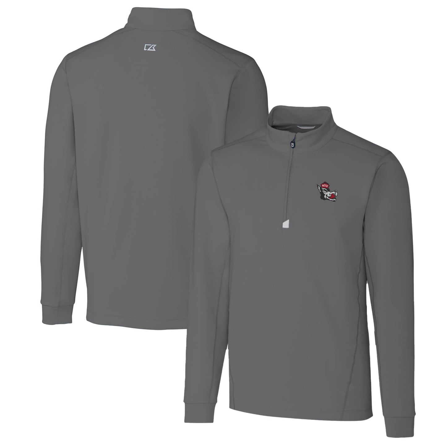 Men's Cutter & Buck Steel NC State Wolfpack Traverse Stretch Quarter Zip-Pullover Top