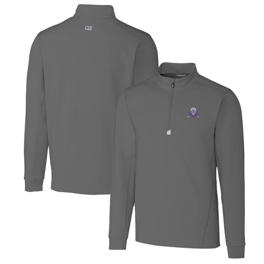 Men's Cutter & Buck Steel Northwestern Wildcats Traverse Stretch Quarter Zip-Pullover Top