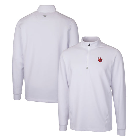 Men's Cutter & Buck White Ole Miss Rebels Traverse Stretch Quarter Zip-Pullover Top