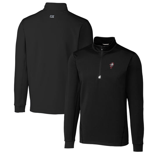 Men's Cutter & Buck Black Ohio State Buckeyes Traverse Stretch Quarter Zip-Pullover Top