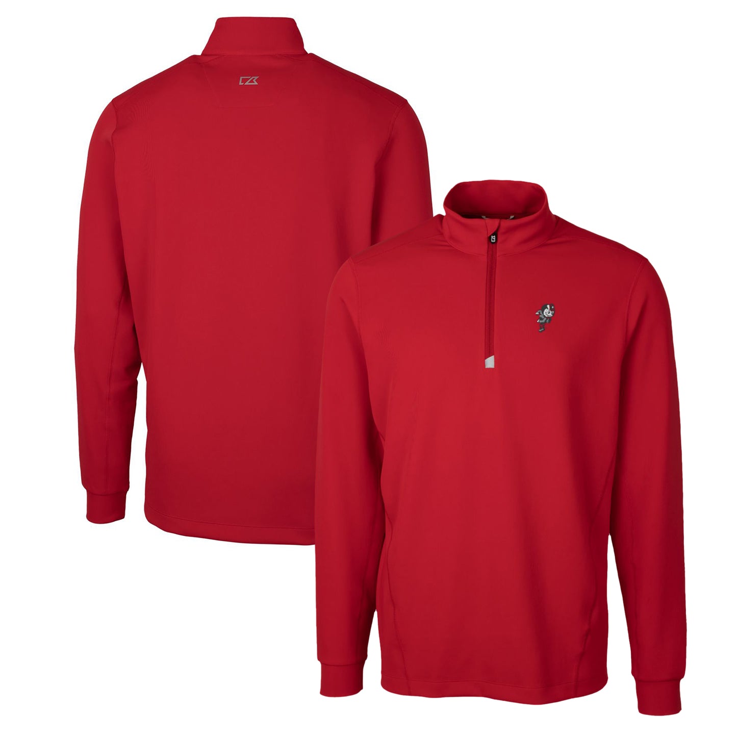 Men's Cutter & Buck Scarlet Ohio State Buckeyes Traverse Stretch Quarter Zip-Pullover Top