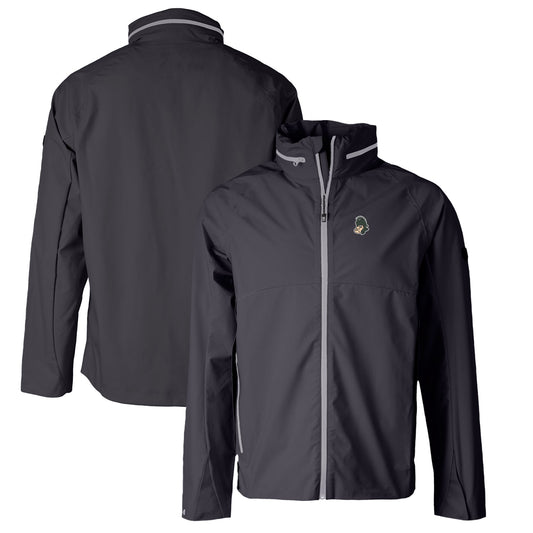 Men's Cutter & Buck Graphite Michigan State Spartans Vapor Water Repellent Stretch Full-Zip Rain Jacket