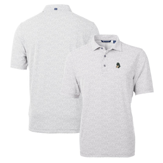 Men's Cutter & Buck Gray Michigan State Spartans Virtue Eco Pique Botanical Recycled Polo