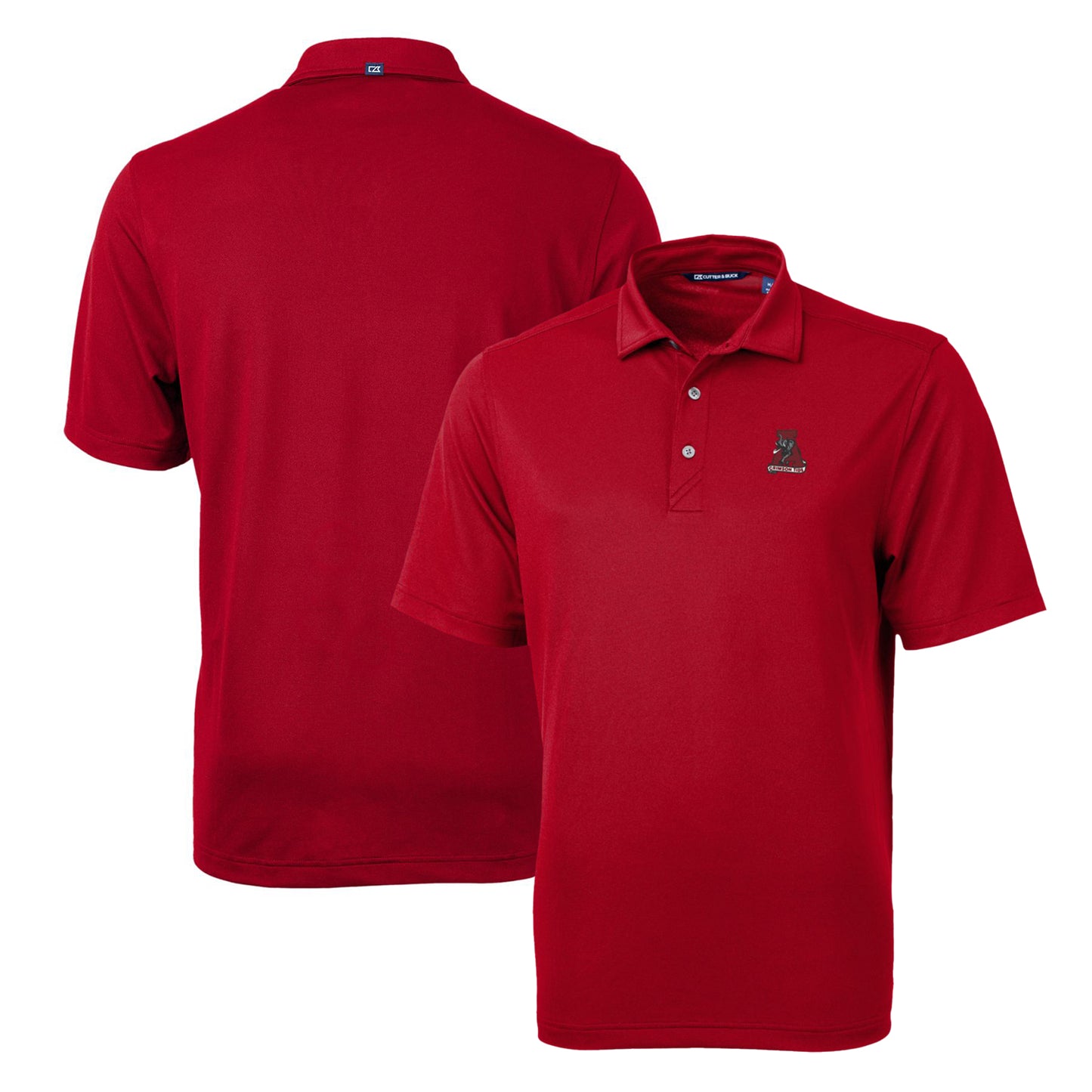 Men's Cutter & Buck Crimson Alabama Crimson Tide Team Logo Virtue Eco Pique Recycled Polo