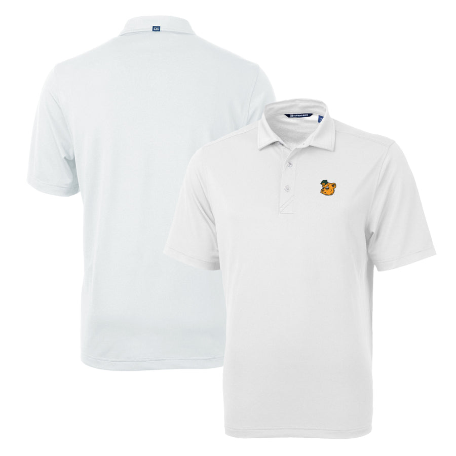 Men's Cutter & Buck White Baylor Bears Team Logo Virtue Eco Pique Recycled Polo