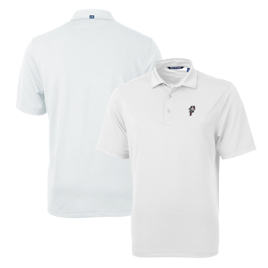 Men's Cutter & Buck White Ohio State Buckeyes Team Logo Virtue Eco Pique Recycled Polo