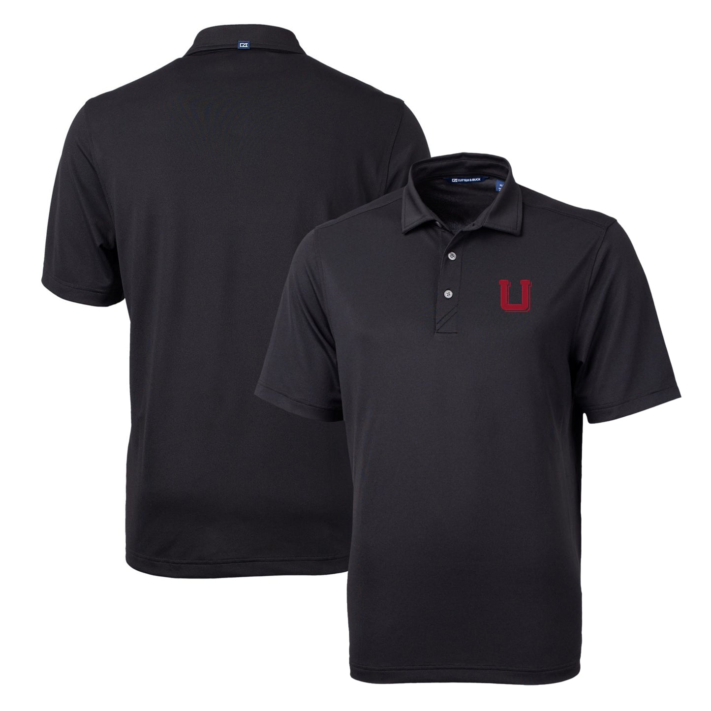 Men's Cutter & Buck Black Utah Utes Team Logo Virtue Eco Pique Recycled Polo