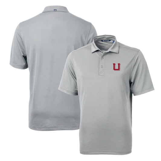 Men's Cutter & Buck Gray Utah Utes Team Logo Virtue Eco Pique Recycled Polo