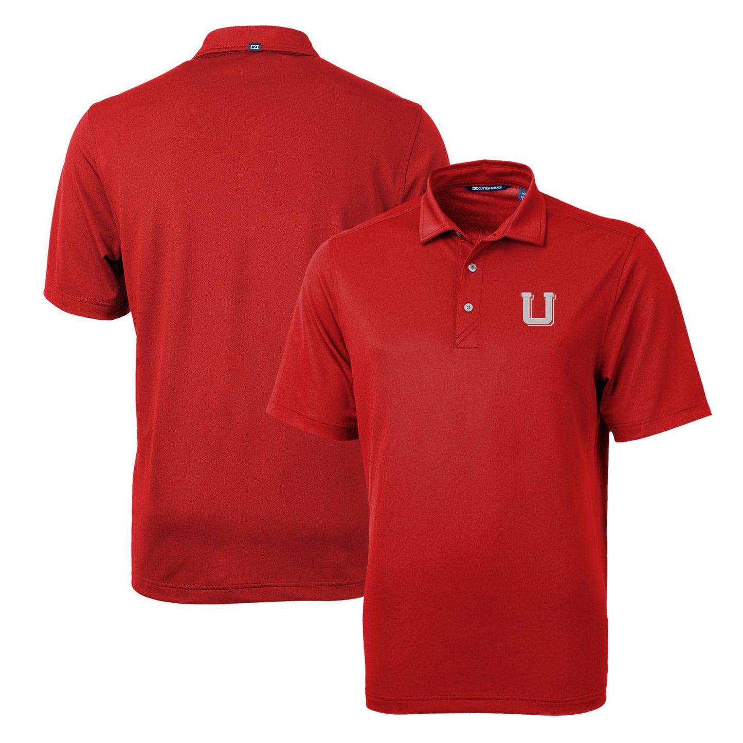 Men's Cutter & Buck Red Utah Utes Team Logo Virtue Eco Pique Recycled Polo