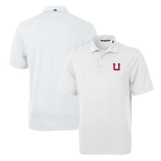 Men's Cutter & Buck White Utah Utes Team Logo Virtue Eco Pique Recycled Polo