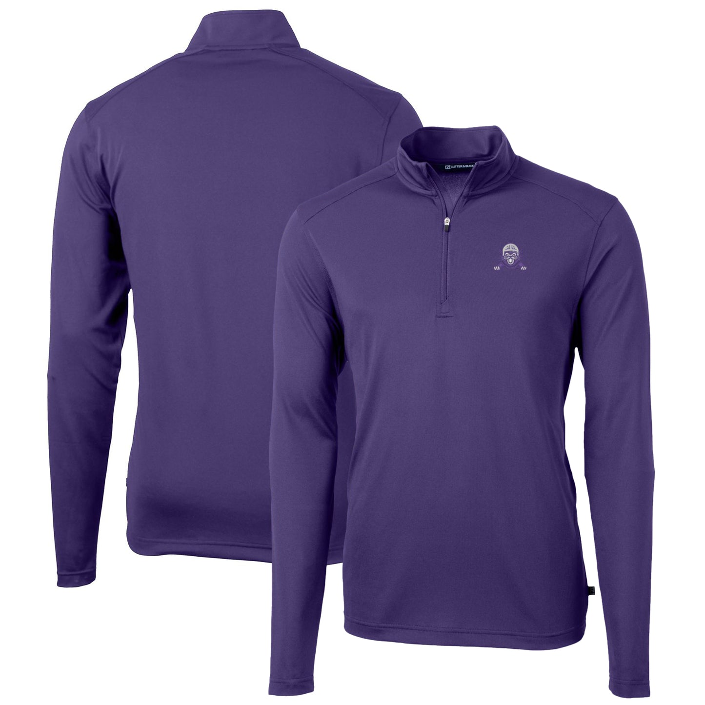 Men's Cutter & Buck Purple Northwestern Wildcats Virtue Eco Pique Recycled Quarter-Zip Pullover Top