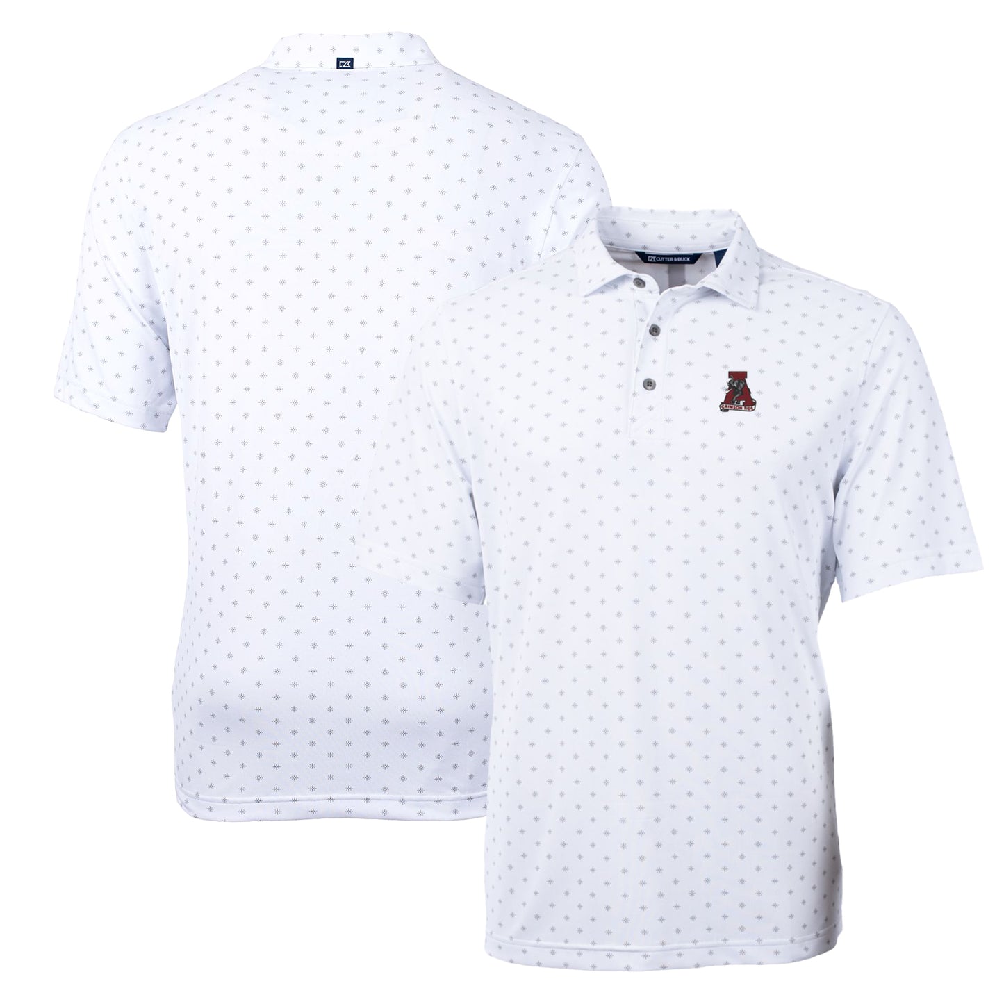 Men's Cutter & Buck White Alabama Crimson Tide Virtue Eco Pique Tile Recycled Polo