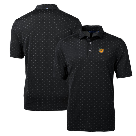 Men's Cutter & Buck Black Baylor Bears Virtue Eco Pique Tile Recycled Polo