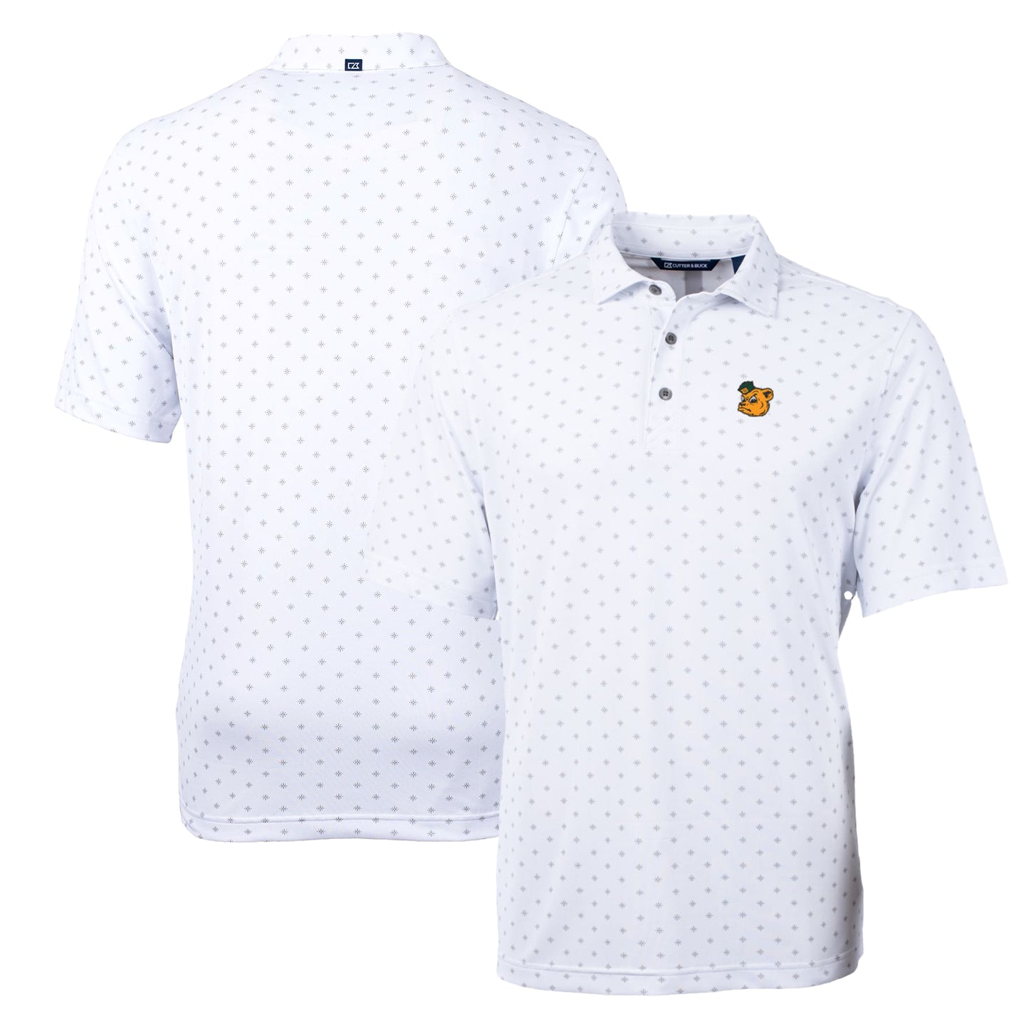 Men's Cutter & Buck White Baylor Bears Virtue Eco Pique Tile Recycled Polo