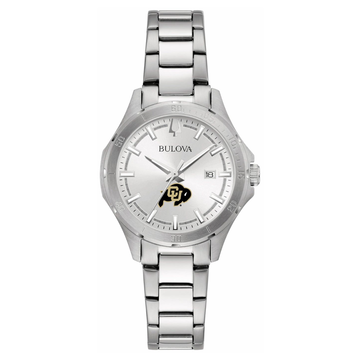 Women's Bulova Silver Colorado Buffaloes Stainless Steel Classic Sport Watch
