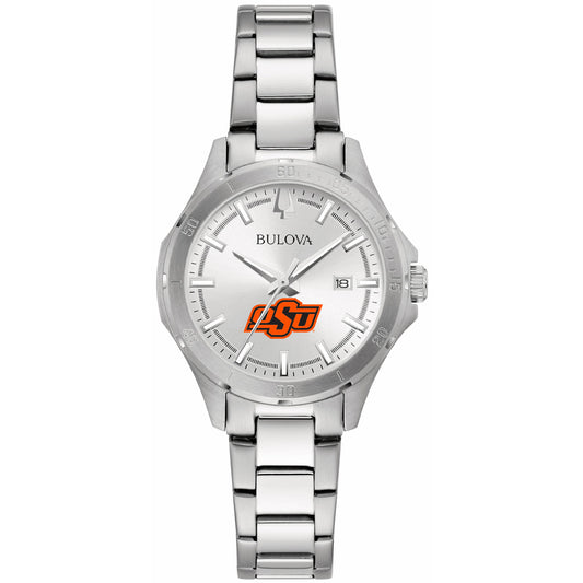 Women's Bulova Silver Oklahoma State Cowboys Stainless Steel Classic Sport Watch