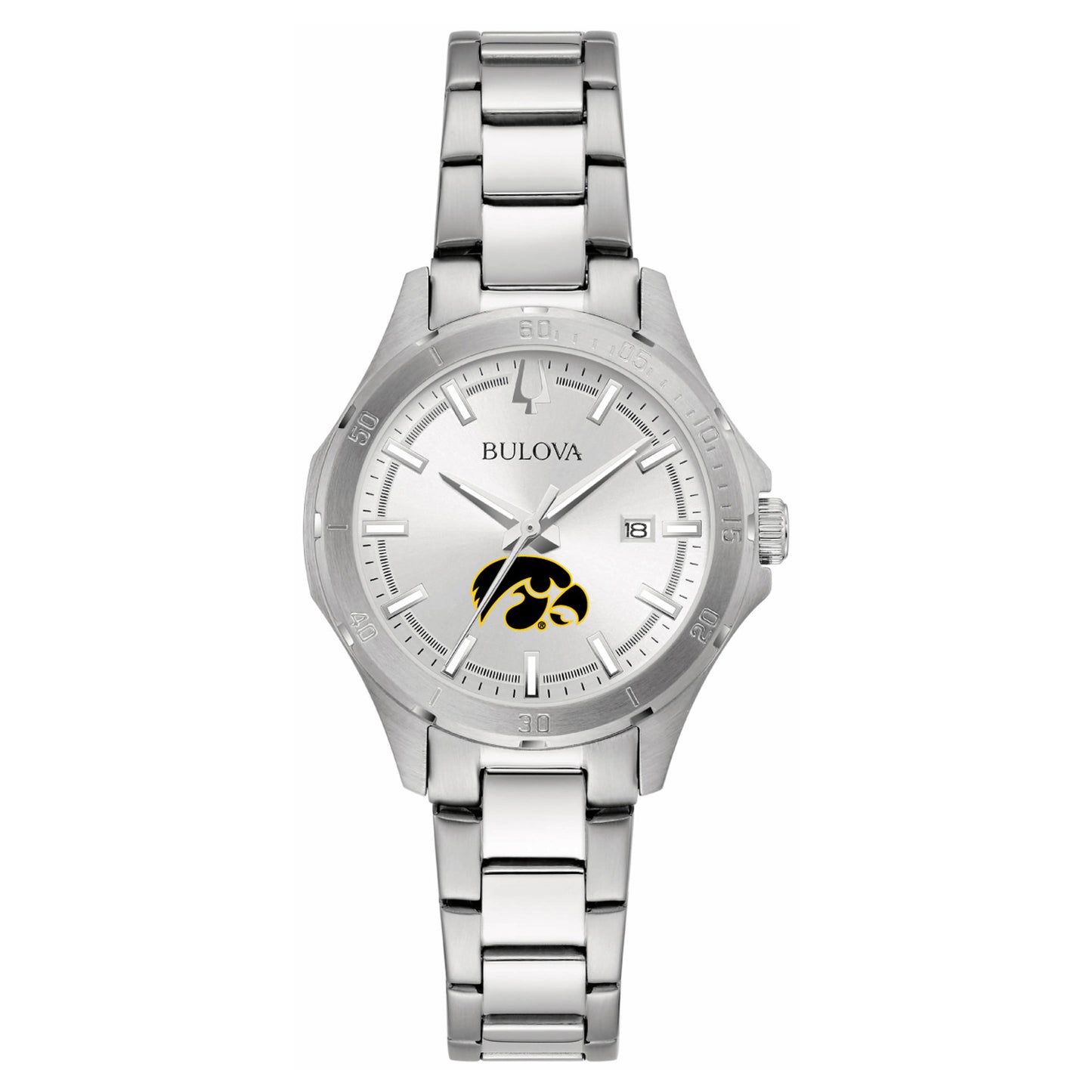 Women's Bulova Silver Iowa Hawkeyes Stainless Steel Classic Sport Watch