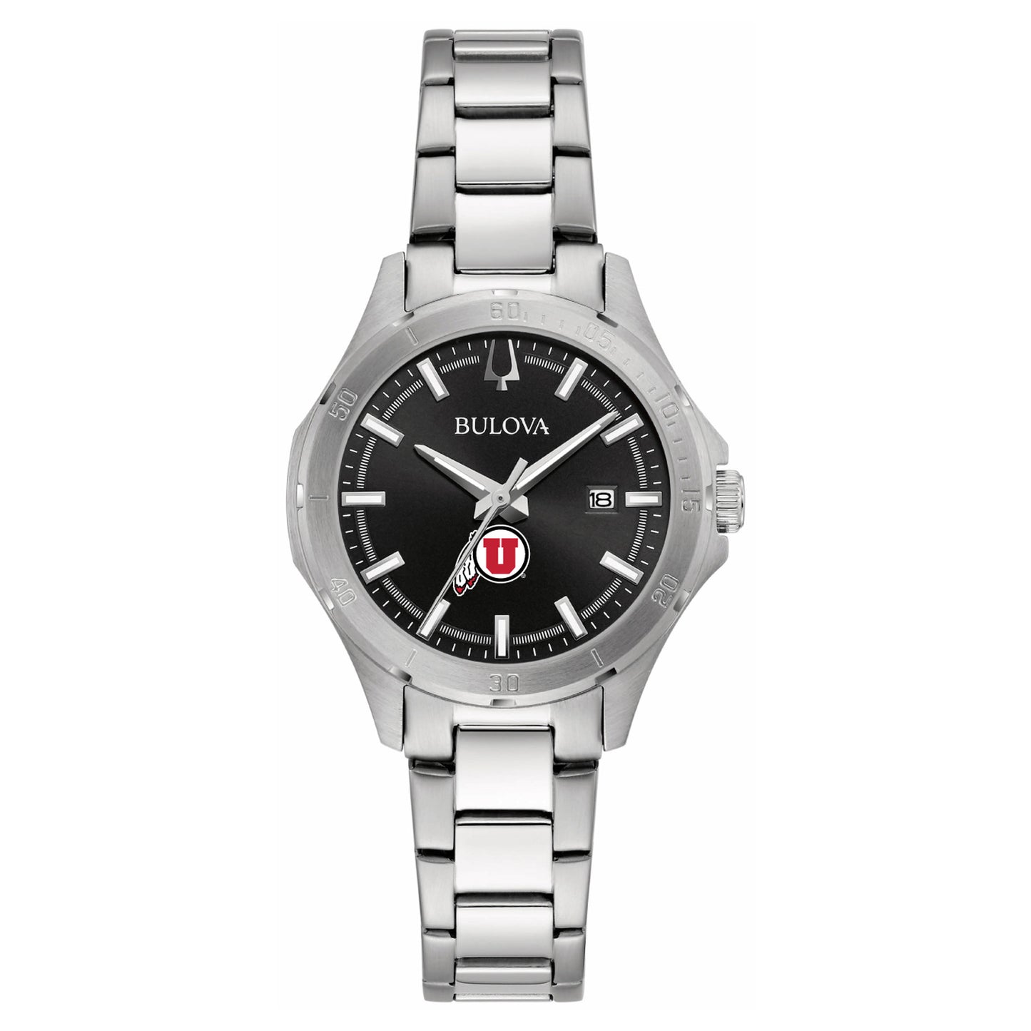 Women's Bulova Black Utah Utes Stainless Steel Sport Classic Watch