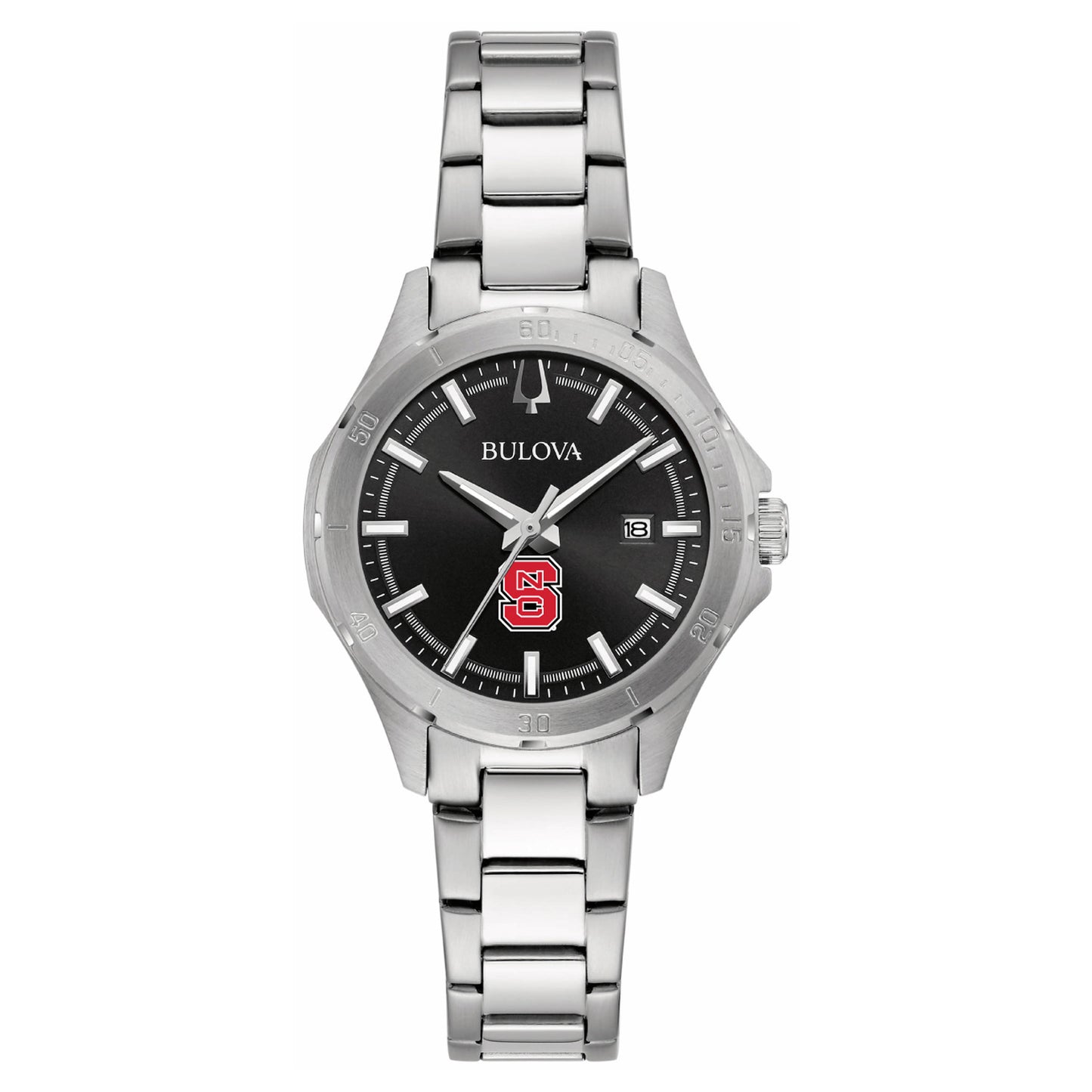 Women's Bulova Black NC State Wolfpack Stainless Steel Sport Classic Watch