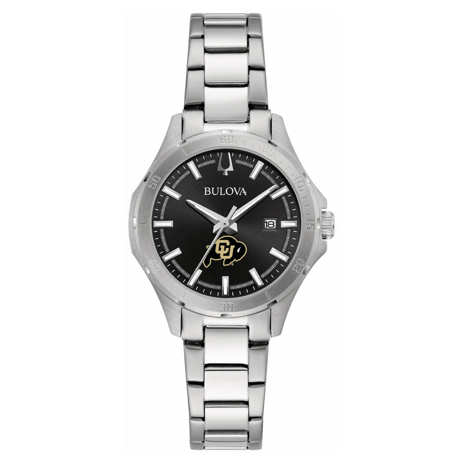 Women's Bulova Black Colorado Buffaloes Stainless Steel Sport Classic Watch