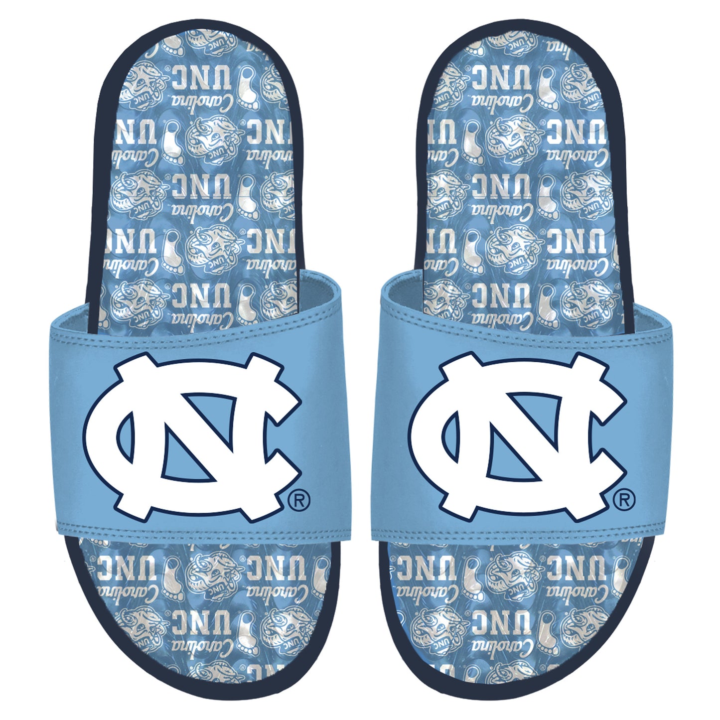 ISlide North Carolina Tar Heels Team Pattern Gel Slide Sandals