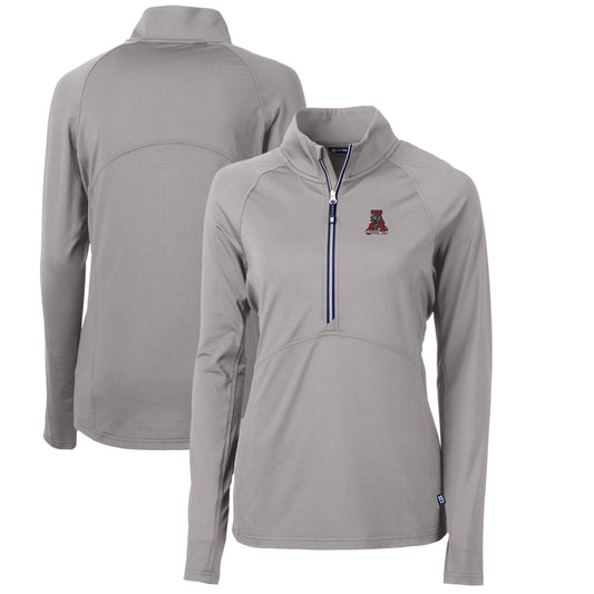 Women's Cutter & Buck Gray Alabama Crimson Tide Adapt Eco Knit Stretch Recycled Half-Zip Pullover Top