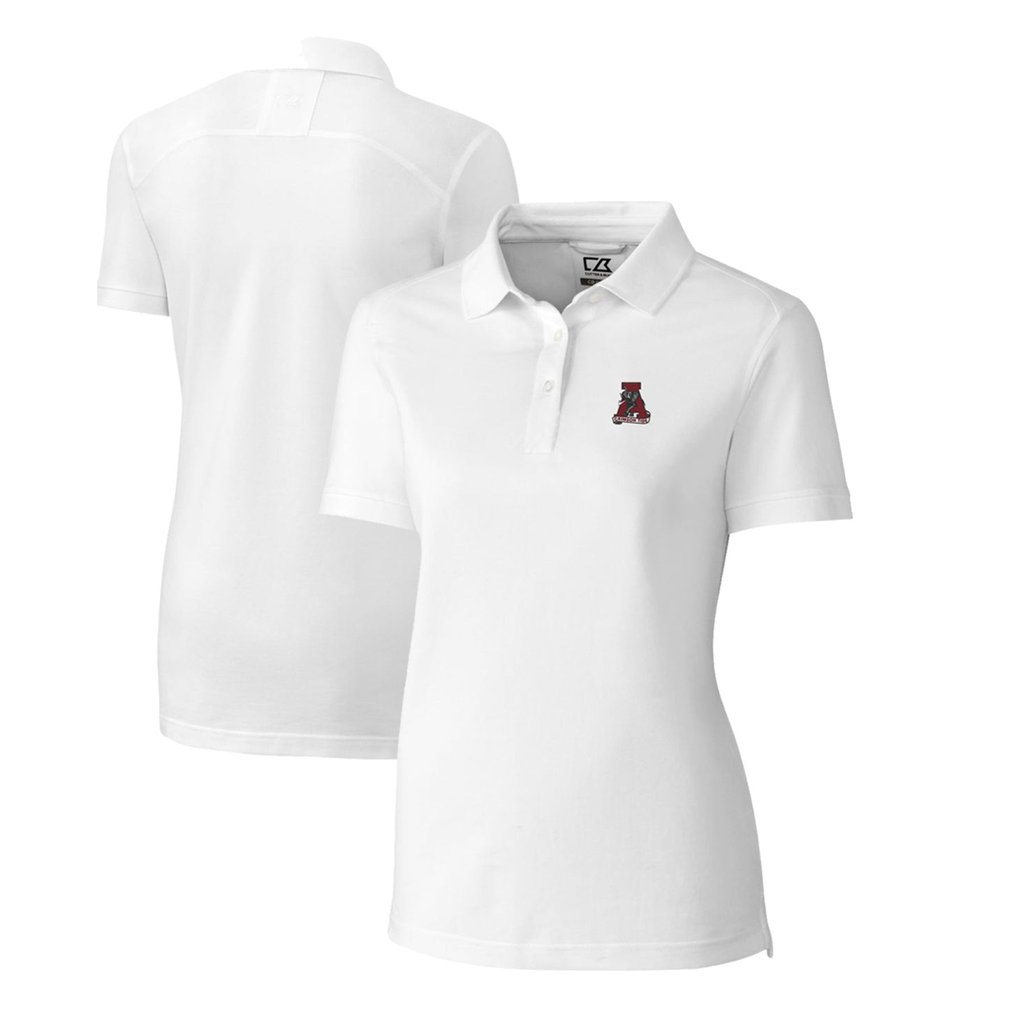 Women's Cutter & Buck White Alabama Crimson Tide Advantage Tri-Blend Pique Polo