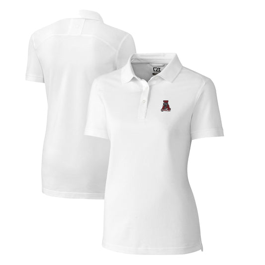 Women's Cutter & Buck White Alabama Crimson Tide Advantage Tri-Blend Pique Polo