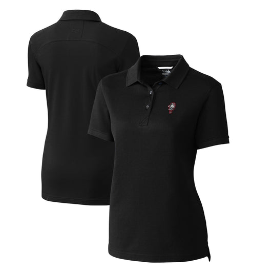 Women's Cutter & Buck Black Ohio State Buckeyes Advantage Tri-Blend Pique Polo