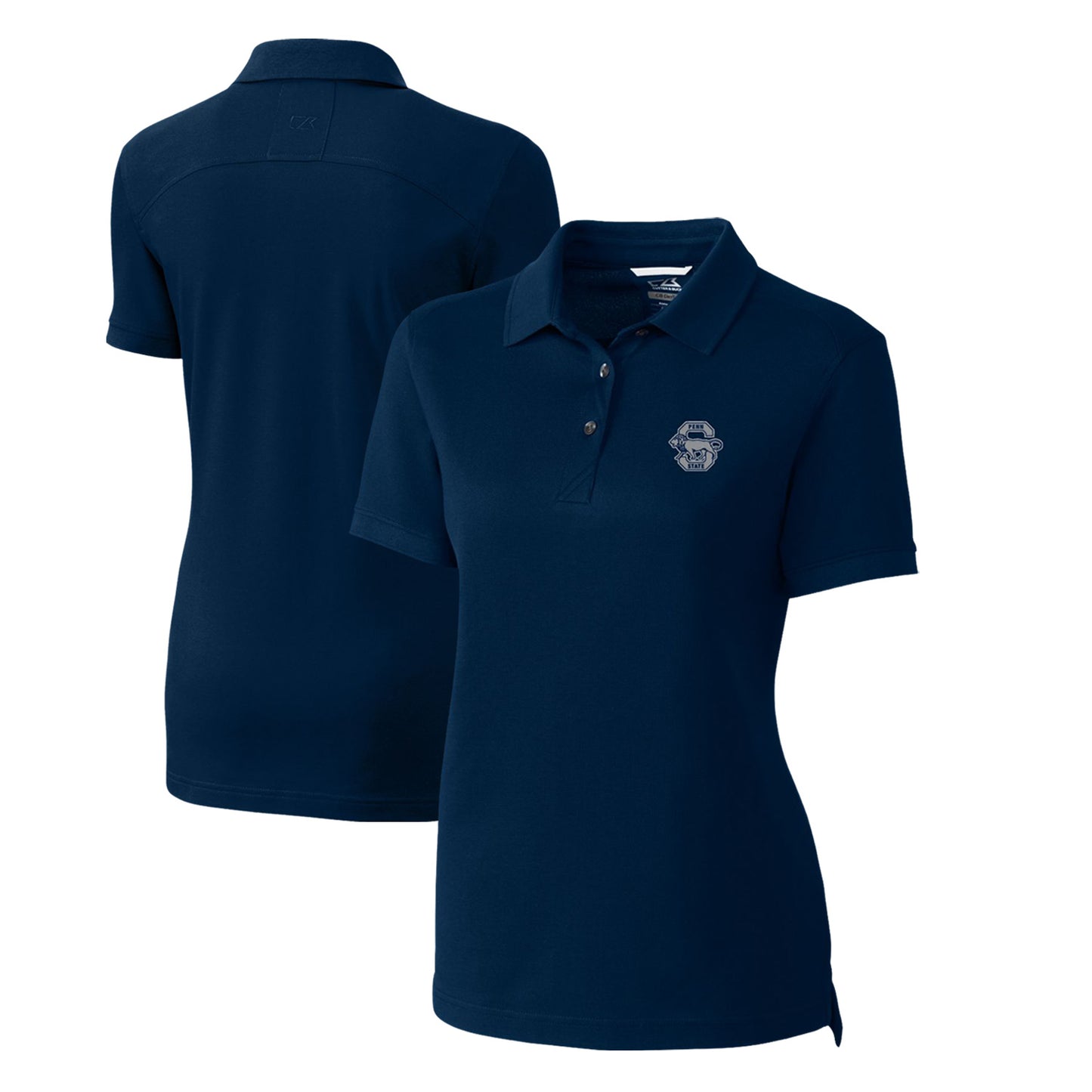 Women's Cutter & Buck Navy Penn State Nittany Lions Advantage Tri-Blend Pique Polo