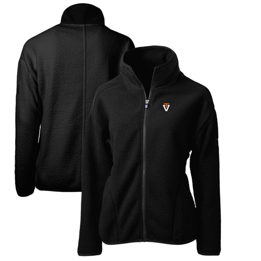 Women's Cutter & Buck Black Virginia Tech Hokies Cascade Eco Sherpa Full-Zip Fleece Jacket