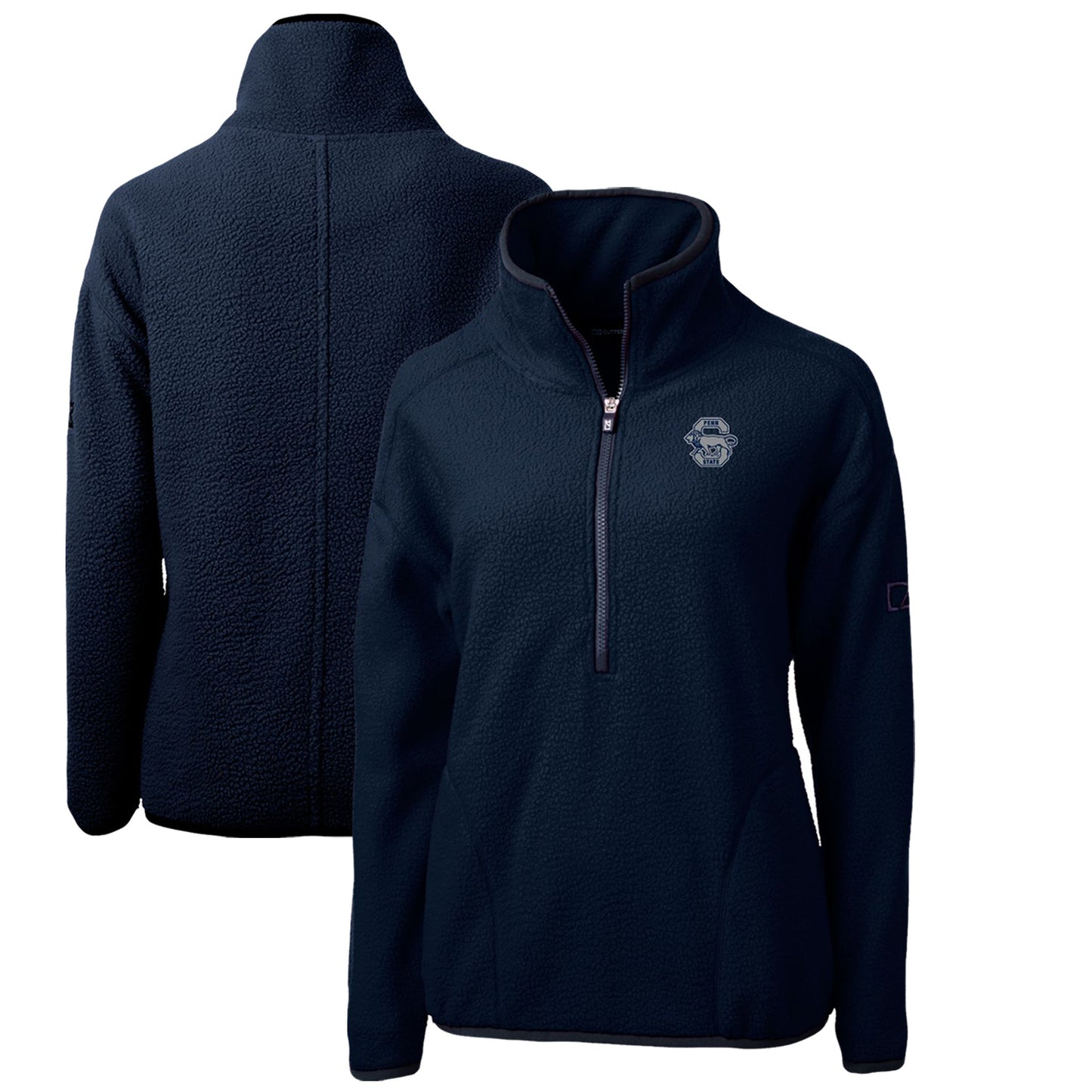 Women's Cutter & Buck Navy Penn State Nittany Lions Cascade Eco Sherpa Fleece Half-Zip Pullover Jacket