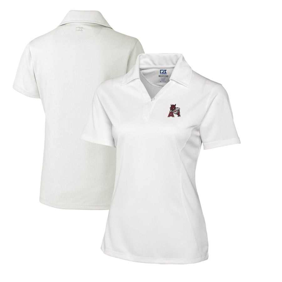 Women's Cutter & Buck White Arkansas Razorbacks CB DryTec Genre Textured Solid Polo