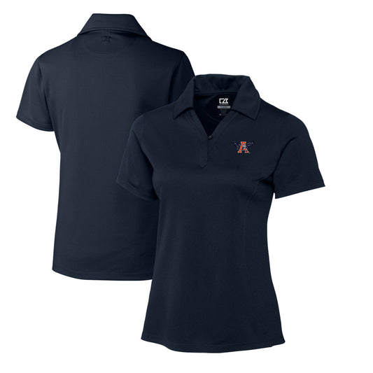 Women's Cutter & Buck Navy Auburn Tigers CB DryTec Genre Textured Solid Polo